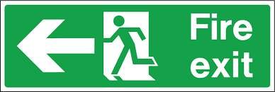 Fire Exit Left Arrow